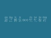 潜江博客seo优化教程 网站建设新手