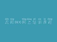 沈阳seo网上培训课程_怎么seo优化