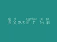 遵义seo网上 培训，网站建设在线商城