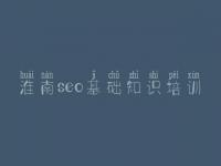 淮南seo基础知识培训，虫虫seo软件教程