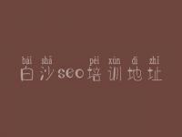 白沙seo培训地址，seo教程那个好