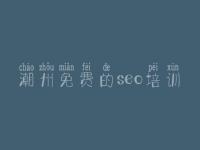 潮州免费的seo培训 现在网站优化怎么做