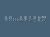 德宏seo白帽自学教程_高阶白帽实操
