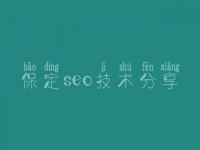 保定seo技术分享 希望seo视频教程