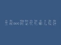 玉树seo网站优化哪儿较好_seo职业具体做什么