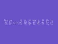 衡阳seo视频教程哪家较好_seo前景怎么样