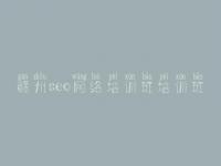 赣州seo网络培训班培训班，网站优化做什么