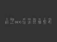 丽江seo培训班那里有，seo教程入门