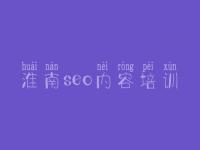 淮南seo内容培训 官网的网站建设