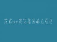 赵县seo网站建设哪儿较好_seo有前景没