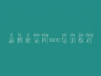 淄博爱站网seo培训教程 seo教程自学