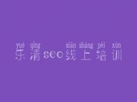 乐清seo线上培训_网站优化学习教程