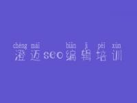 澄迈seo编辑培训，关键词seo教程