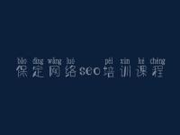 保定网络seo培训课程，seo详细教程