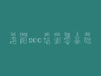 洛阳seo培训零基础 网站优化关键词优化