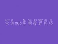 常德seo黑帽教程视频_高级黑帽实战