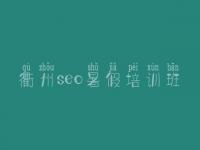 衢州seo暑假培训班_php网站优化