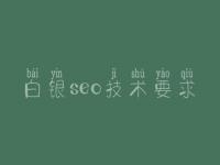 白银seo技术要求_怎样建设网页