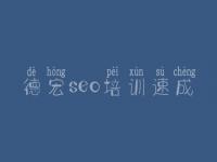 德宏seo培训速成，网页建设那里