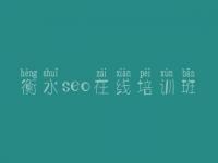 衡水seo在线培训班 seo优化注意什么