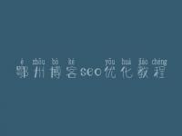 鄂州博客seo优化教程，专业优化公司