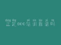 正定seo培训靠谱吗_seo高手教程