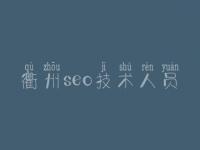 衢州seo技术人员_公司seo优化