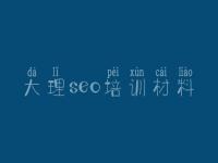 大理seo培训材料_seo教程入门视频