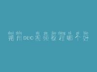 朔州seo视频教程哪个好，seo有前景没