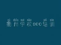 衢州学校seo培训_网站做优化