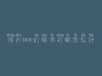 郑州seo白帽课程哪家较好