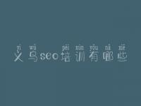 义乌seo培训有哪些，怎么网络优化