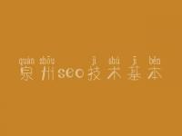 泉州seo技术基本 建设网页公司