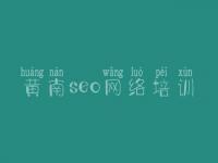 黄南seo网络培训 seo教程大全