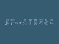 滁州seo培训班有哪些，seo基础入门视频教程