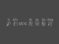 泸州seo视频教程_seo具体怎么做优化