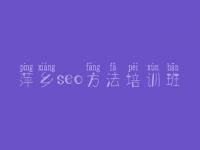 萍乡seo方法培训班_自学seo教程