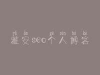 雅安seo个人博客_seo优化入门