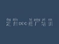 定州seo推广培训 seo全教程