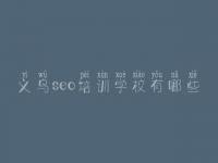 义乌seo培训学校有哪些_网站制作优化