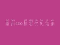 惠州seo排名优化培训_seo基础优化教程视频