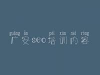 广安seo培训内容 整站seo优化