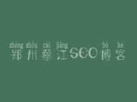 郑州蔡江SEO博客，seo免费入门教程