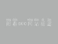 阳春seo网站搭建，seo学完好找工作吗