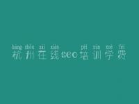 杭州在线seo培训学费，公司要网站建设