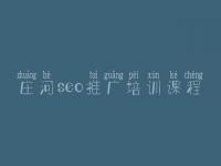庄河seo推广培训课程 自己建设网页