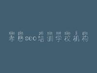 孝感seo培训学校机构_零基础seo教程
