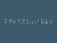 万宁如何选择seo培训机构_网站首页优化