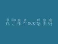 九江那个seo培训好 正规优化公司