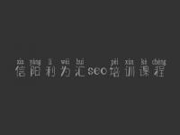 信阳利为汇seo培训课程_河南seo教程